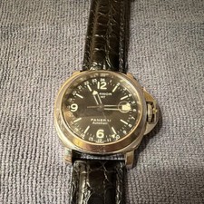 Panerai Luminor MT Automatic Stainless Steel Diver Watch Black Dial Leather Band