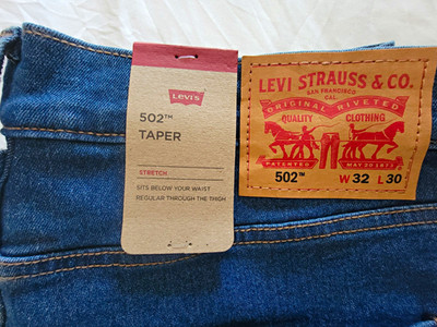 Levi's 502 Tapered Stretch Jeans Men s Blue Denim Medium Wash Mid Rise NWT