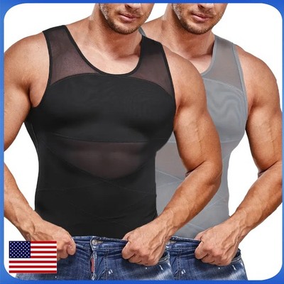 Fajas Para Hombres Faja Reductora De Hombre Slim Body Shaper Compresión Camiseta