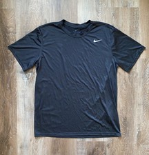 THE NIKE TEE~Dri-Fit Black T-Shirt~Men's Size LARGE~s/s~Athletic Tee