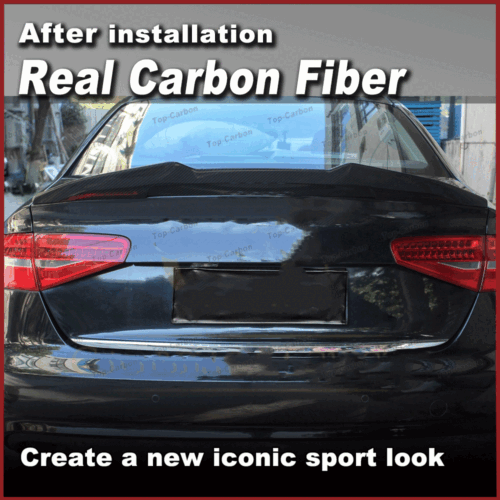 Fit For Audi A4 B8.5 A4L Sedan 2013-2016 REAL CARBON Rear Trunk Spoiler Wing Lip - Picture 3 of 15
