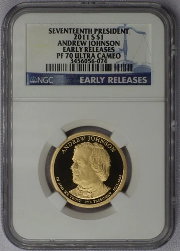 2011-S $1 Andrew Johnson Dollar - NGC PF 70 Ultra Cameo, Early Releases