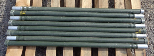 LOT OF 8 USED MILITARY 4FT RIBBED ALUMINUM ANTENNA TOWER MAST SECTIONS