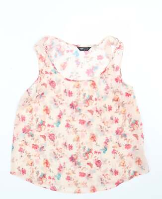 Internacionale Damen rosa Blumen Polyestermischung Bluse Größe 14