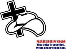 COWBOY up Cross Graphic Die Cut decal sticker Car Truck Boat Window Bumper 9"
