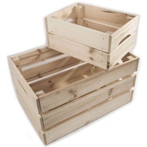 Wooden Crates Storage Boxes 2 Sizes Plain Unpainted Pinewood To