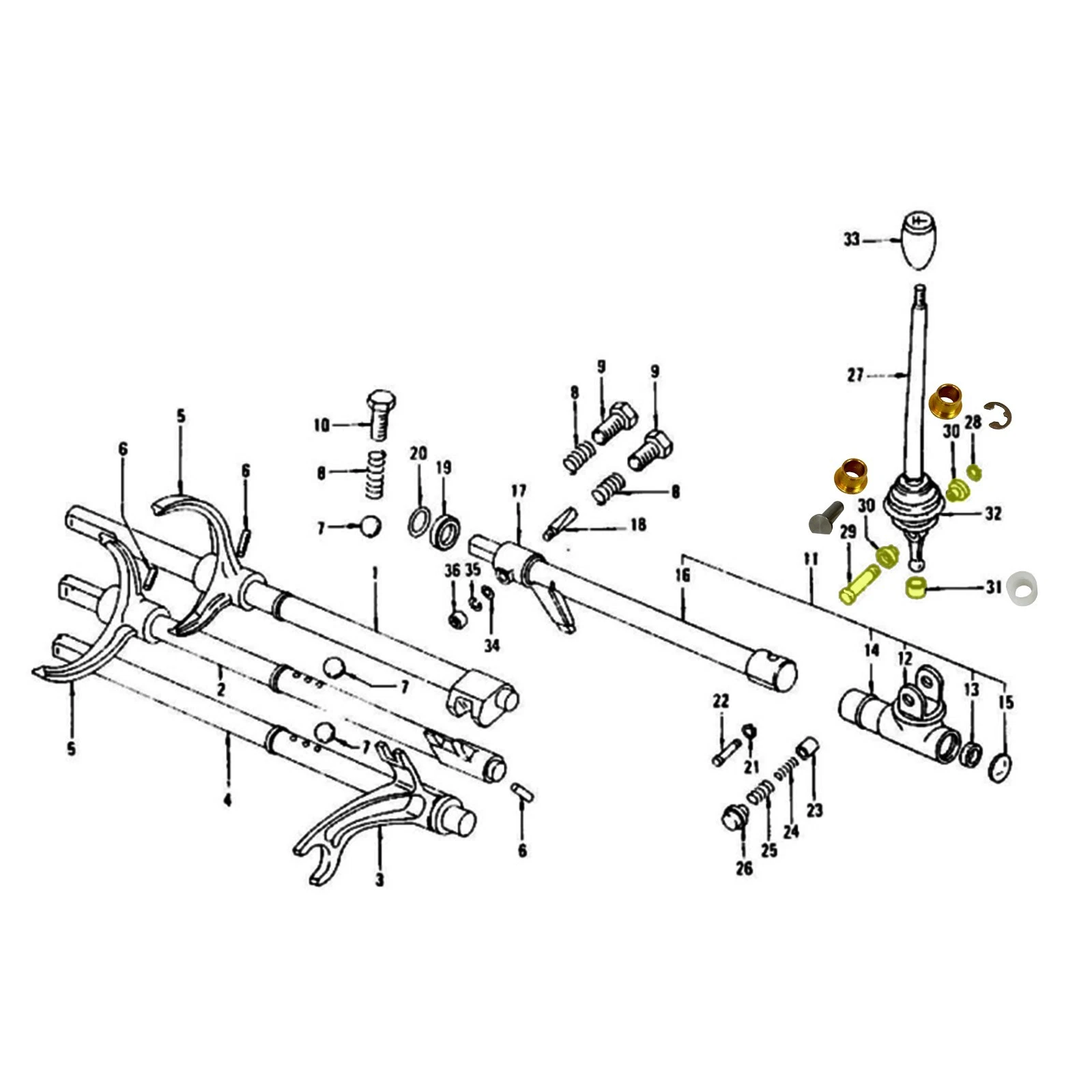 パーツ BR7700 Transmission Brass Shifter Repair Bushing Kit For 70-78