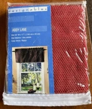 DESIGNABLES ABBY LANE Valance 55" W X 17 " L - Brick Color - New