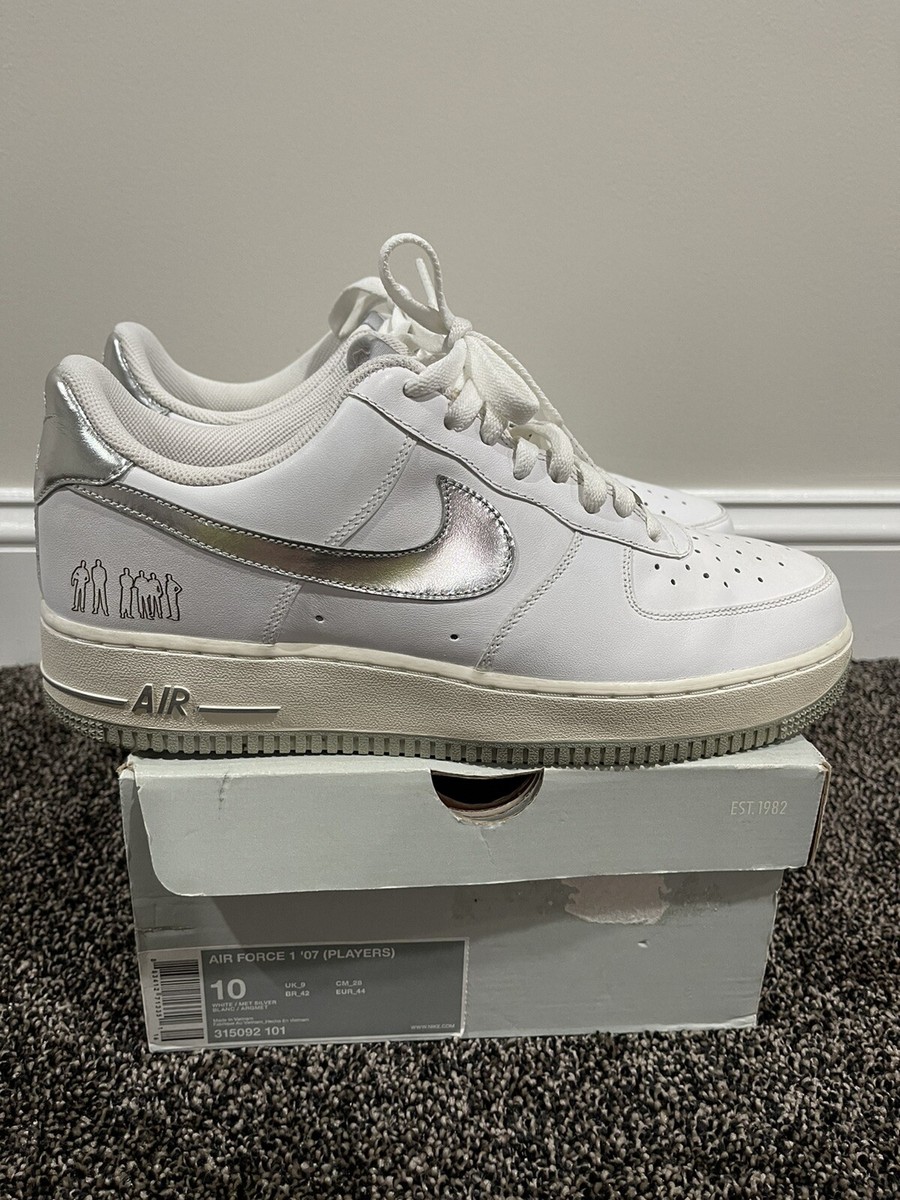 Nike Air Force 1 Low 07 “Players” White / Silver size 10 | eBay