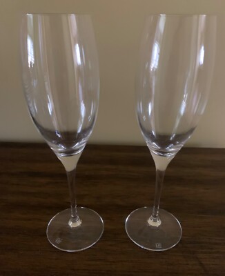 JR Riedel Vinum Fluted Champagne Glasses 8 5/8'' Set of 2 Austria 90's  Watermark
