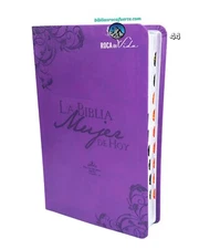 LA BIBLIA MUJER DE HOY RVR1960  Piel Especial 366 Estudio Con Indice Púrpura 