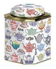 Elite Tinware Unique Teapot Design Caddy Colourful Kitchen and Dining Accessory