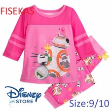 Disney Store Star Wars BB-8 D-O Droid Pink 2 pc Pajamas Sleep PJs Size 9/10 NEW