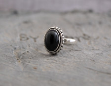 Awesome Black Onyx Gemstone Ring 925 Sterling Silver Anniversary Gift Boho Item