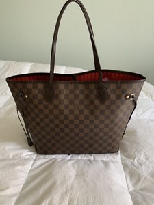 Louis Vuitton Neverfull MM N41358 Damier Ebene Canvas - Red | eBay