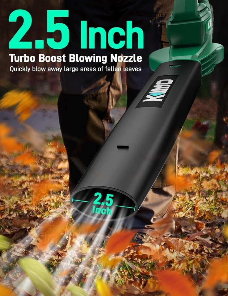 Battery Operated Leaf Blower 2 Lithium Ion Batteries, Turbo Speed