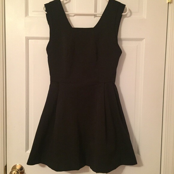 New Zara Basic Black Pleated Short Mini Cocktail Party Sexy Dress Sz  M/Medium