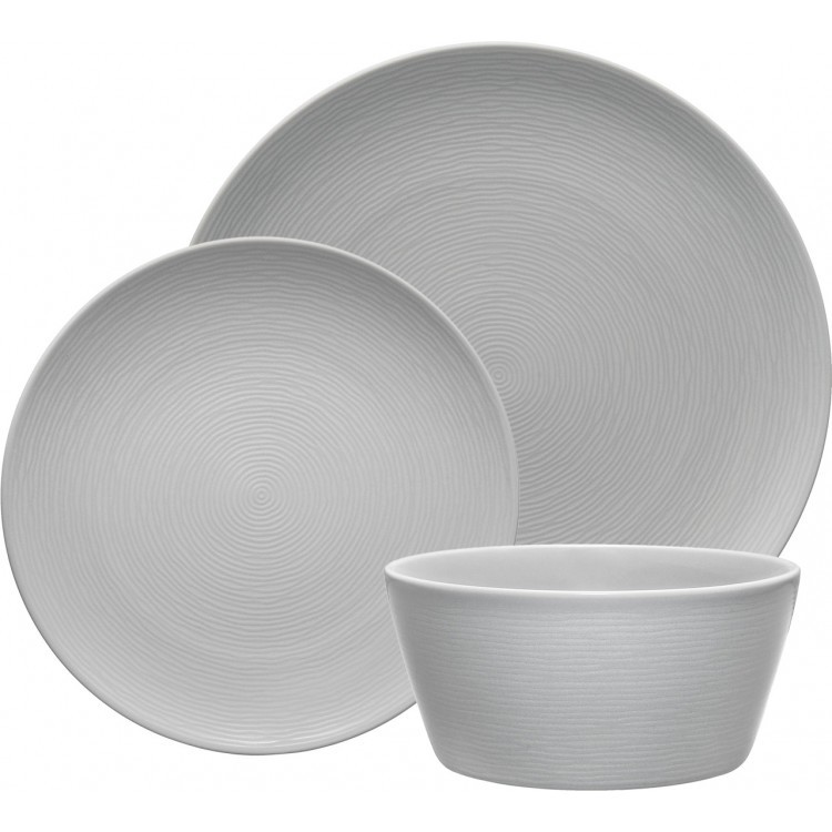 Noritake GoG Swirl 12pc Dinner Set Grey on Grey Australia
