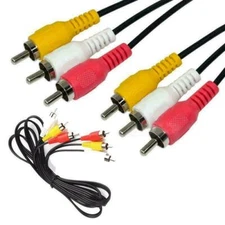  Premium 3 RCA to 3 RCA Male To Male Composite Audio Video AV Cable VCR DVD 3FT