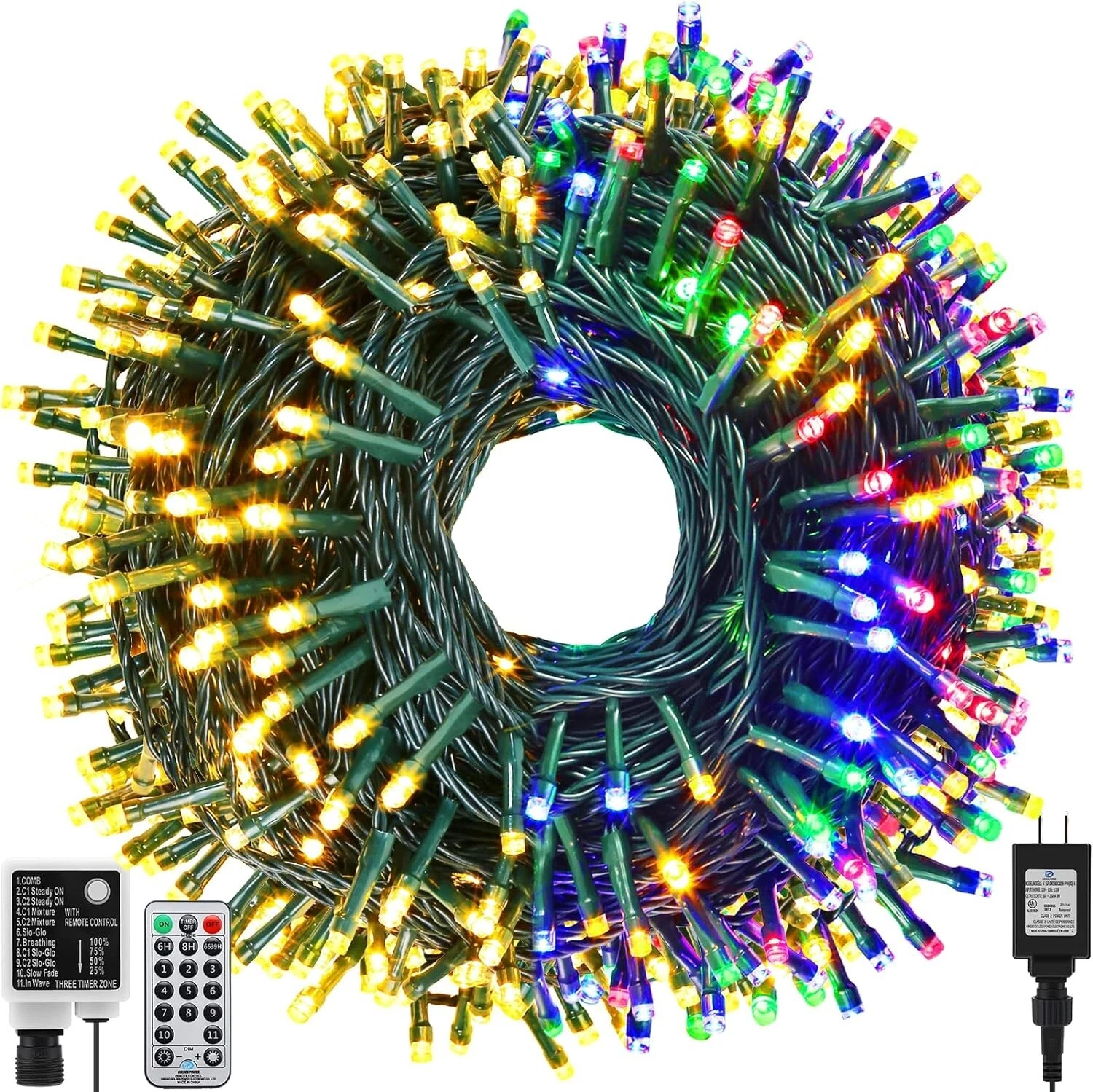 Holahome Color Changing String Lights 180Ft 500 LED RGB LED Lights Outdoor