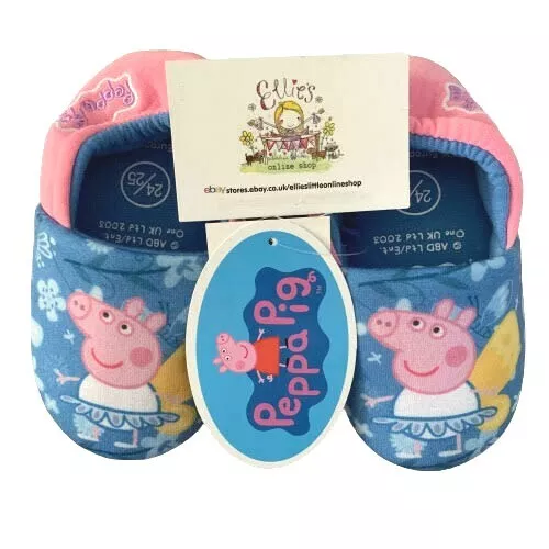 Slippers Peppa Pig Girls Nightwear Shoes Childrens Butterfly Gift eBay