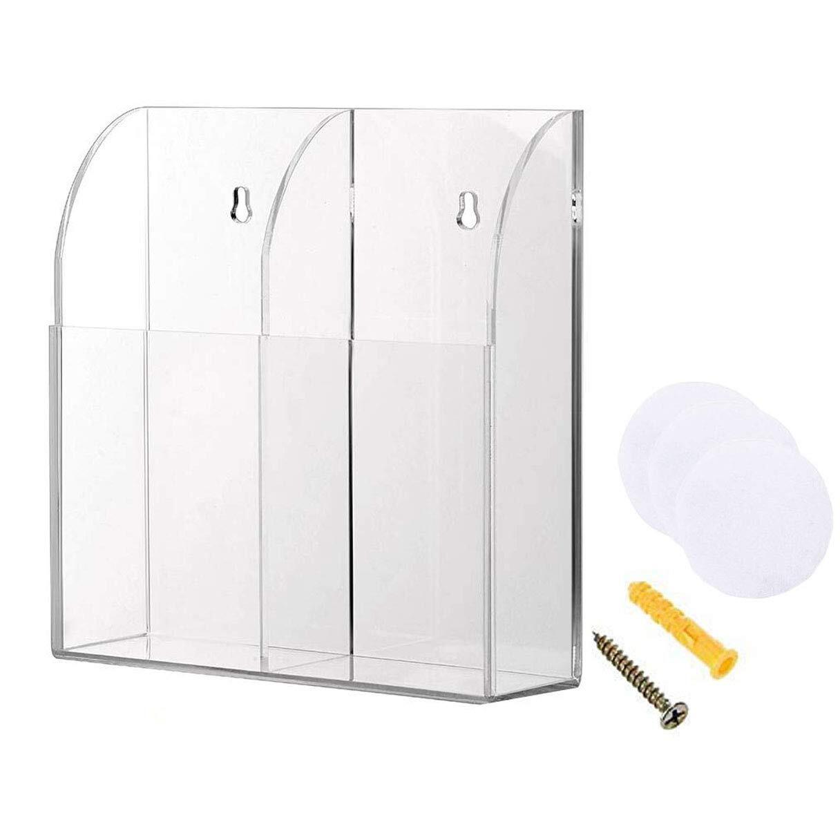 mollensiuer Clear Acrylic TV Remote Control Holder Remote Control Caddy Wall ...