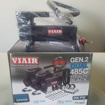 VIAIR Dual Black 485c 200 PSI Air Compressor Kit Gen 2 Lower VIAIR Dual Black 485c 200 PSI Air Compressor Kit Gen 2 Lower