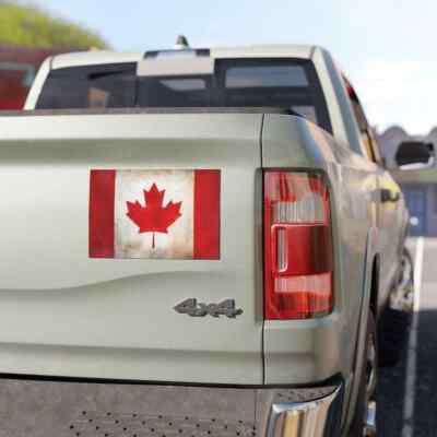 Canadian Flag Car Magnet   Rustic Maple Leaf, Canada Day Auto Decor
