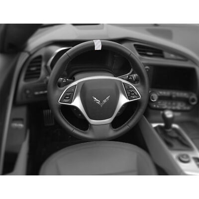 Steering Whl Top Cntr Stripeer Dcl-White Carbon Fbr Textured-1984-2023 Corvette