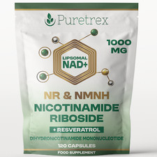 Liposomal NAD+ NR & NMNH, Nicotinamide Riboside + Resveratrol CoQ10 120 Capsules