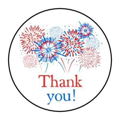 fireworks Thank you stickers, labels, tags, envelope seals, fourth of july | eBay