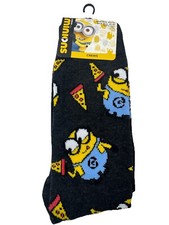 Minions Novelty Crew Socks 1 Pair Multicolor Shoe 6-12