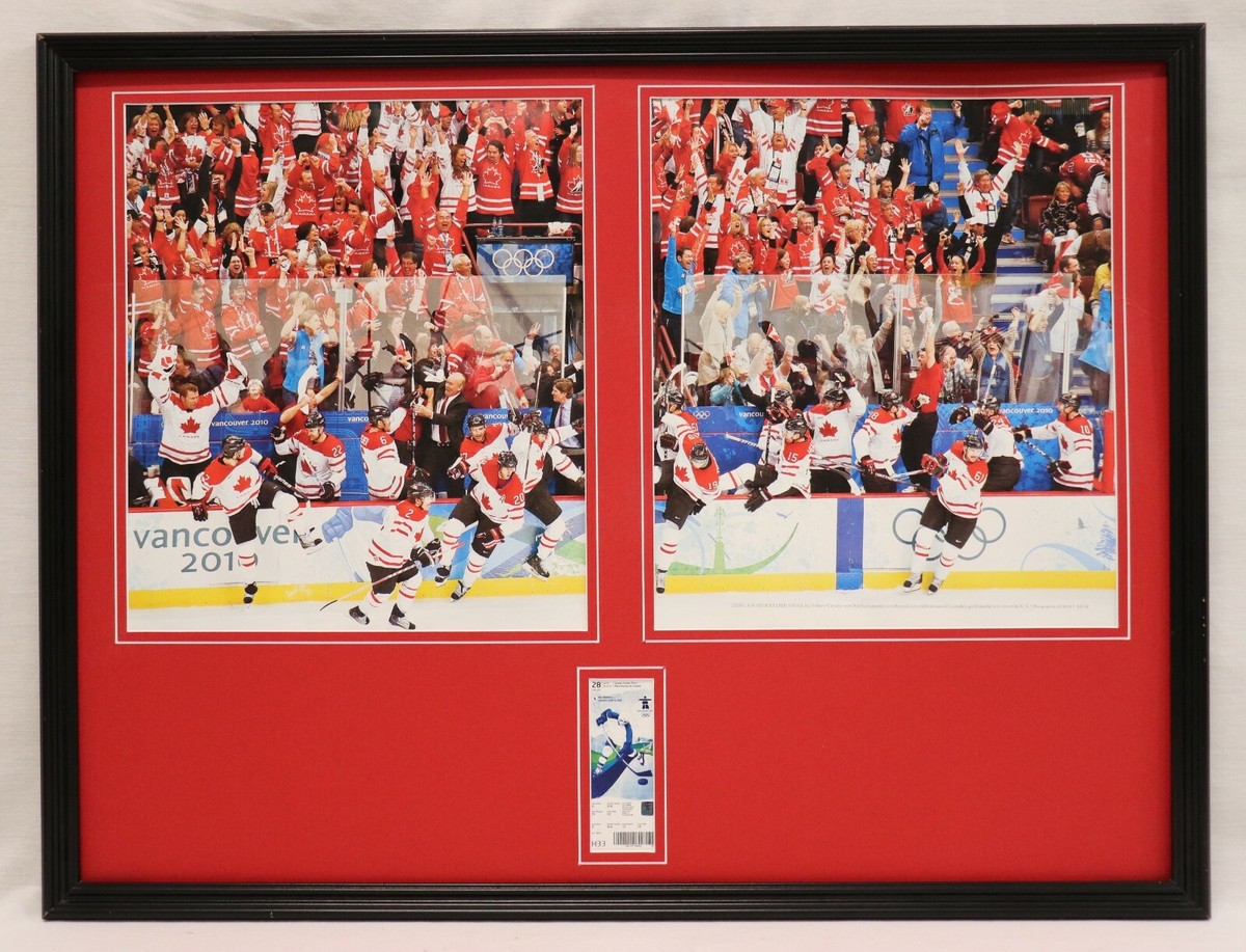 Sidney Crosby 2010 Olympic Golden Goal Canada Framed Repro Ticket