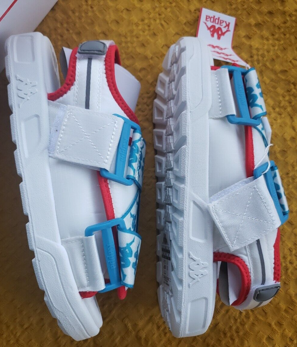 KAPPA Lapis 222 BANDA MITEL 2 Slide Sandals White/Red/ Men display picture 1