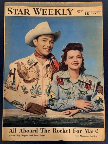 1954 STAR WEEKLY TORONTO MAGAZINE ROY ROGERS DALE EVANS ON THE COVER ...