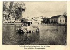 Deutsches Feldpostauto durchquert einen Flu&szlig; in Galizien c.1915