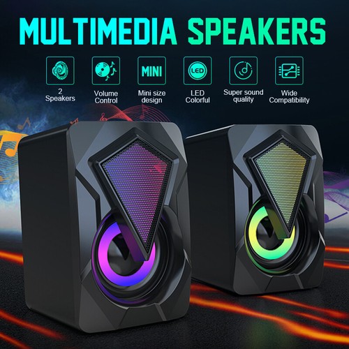 Stereo Multimedia Soundsystem Bass RGB Lautsprecher PC Sound Box Sunwoofer USB - Bild 3 von 13