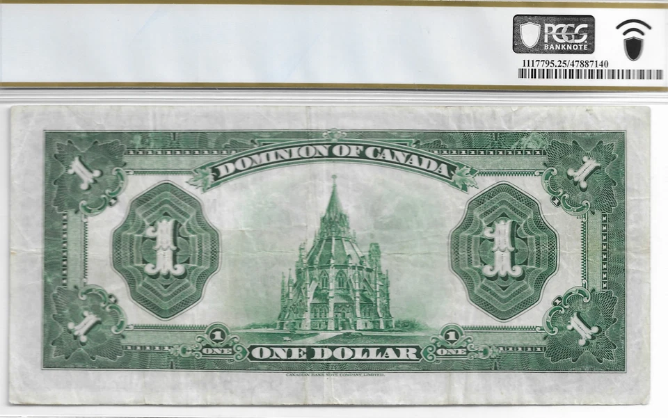 1923 Dominion of Canada $1 - Bronze Seal, McCavour-Saunders, DC-25e; PCGS VF-25 - Image 2 of 2