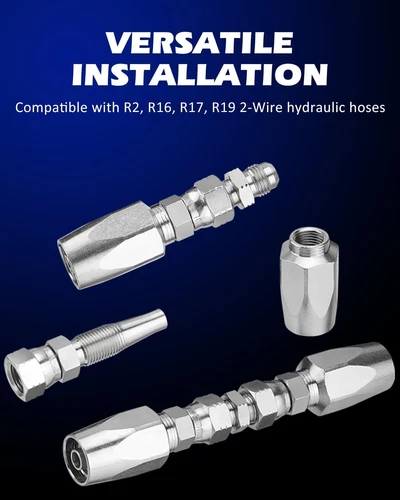 2 Hydraulikschlauch Reparatursätze - 1/2 ID 2-Leiter Schlauch Mehrweg Feld Reparatur Fitting - Bild 6 von 10