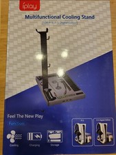 PS5 Charger Vertical Stand Cooling Fan 15 Game Slots USB Hub For PS5 Controller