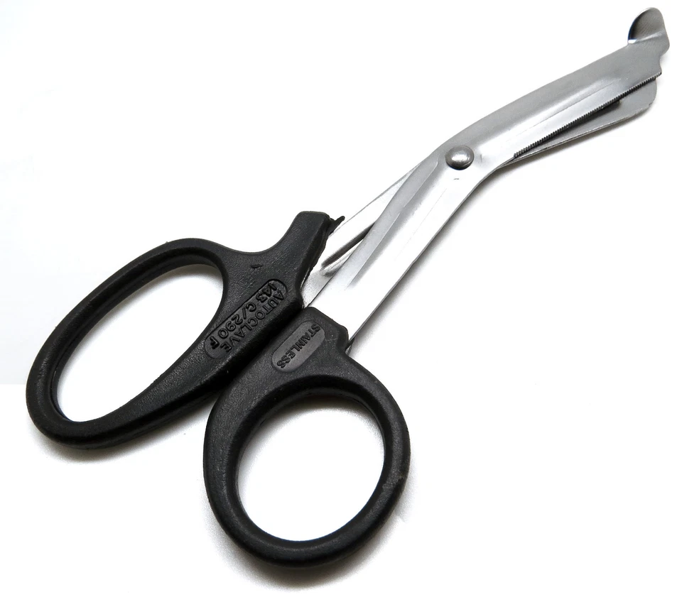 Black Utility Scissors 5.5" & 7.25" Multi-Purpose DIY EMS Universal 2 Shears Set - Image 2 of 4