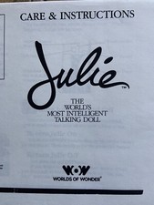 World Of Wonder Julie Interactive Doll Full Instruction Book Copy