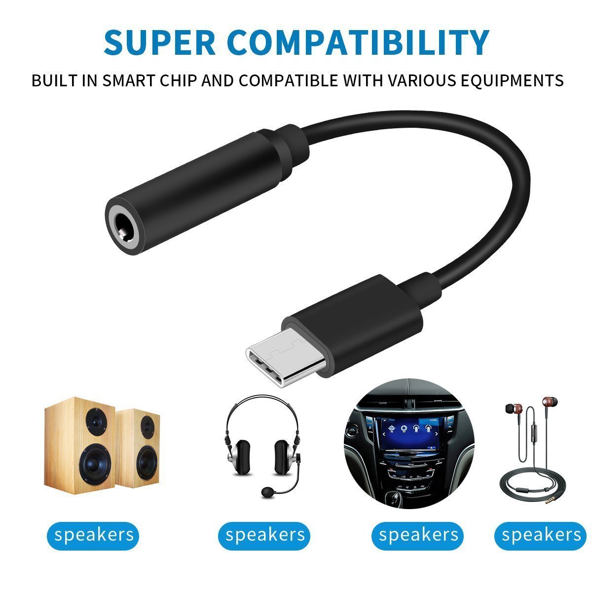 USB-C Type To Audio Headphone Aux Jack Adapter For Google