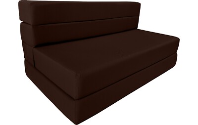 Twin Lounger Folding Foam Mattress, Foldable Sofa Bed Sit Sleep 6x39x80 Brown