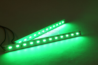 RC CHASSIS LED Light Strip 24 LED Cree High Power Metal (2) Strips -GREEN-