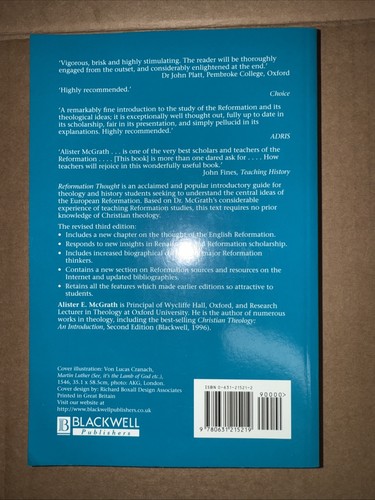 Reformation Thought : An Introduction by Alister McGrath (2001 Paperback) 3rd Ed - Picture 4 of 4