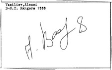 1990's -Alexei Vasiliev- Signed/Autograph/Auto Index Card New York Rangers NHL