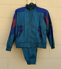 Vintage Westbound Green  Red Windbreaker Nylon Track Suit Sport Set Size M