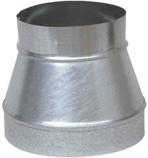 HVAC Duct Pipe Reducer/ Increaser, No Crimp, 28 Gauge, 7 x 6 In. - GV0787