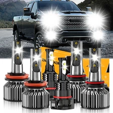 For GMC Sierra 1500 2007-13 6Pcs Front LED Headlight Bulb+Fog Light Super Bright